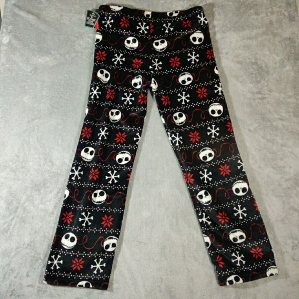 Nightmare Before Christmas Pajama Pants Mens XL Black Jack Skeleton‎ All Over - Picture 3 of 8